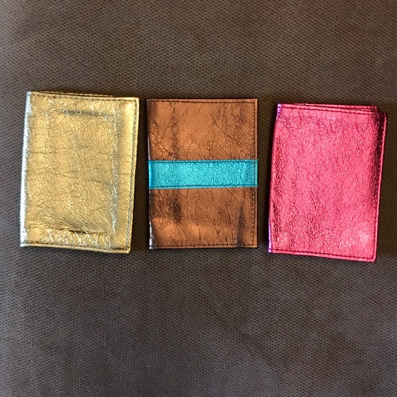 Leather Metallic Card Holders - Picture 1 of 4